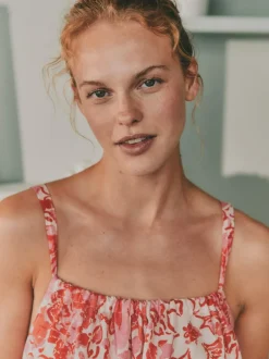 Laura Ashley Pink Peony Cotton Scalloped Slip Nightie Online