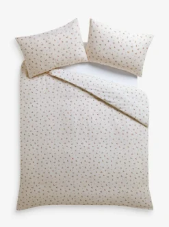 Laura Ashley Red Aylesmore Cotton Gauze Duvet Cover and Pillowcase Set Clearance