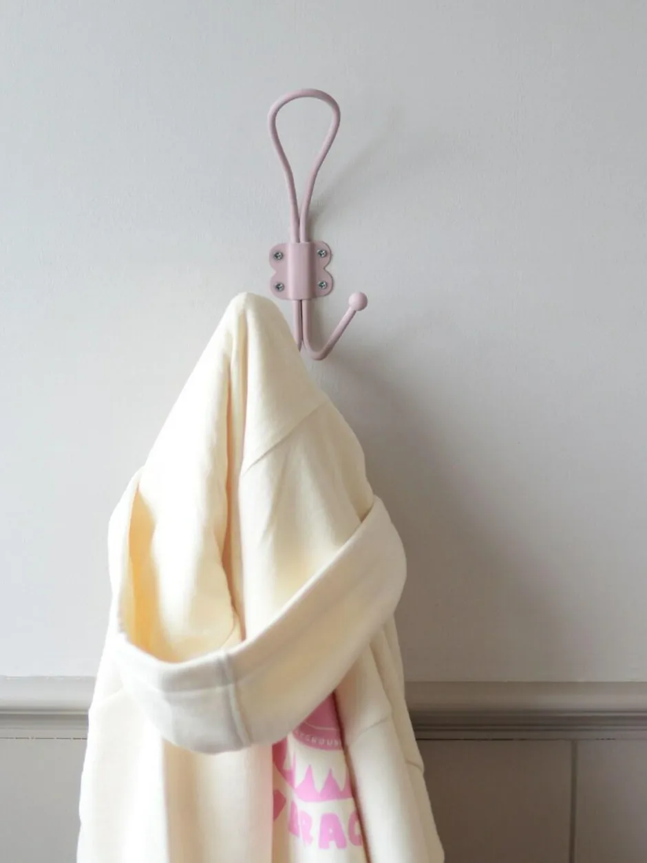 Laura Ashley Set of 2 Metal Double Hooks Dusky Rose Pink Clearance