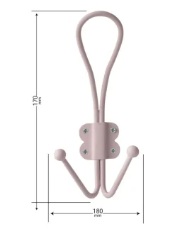Laura Ashley Set of 2 Metal Double Hooks Dusky Rose Pink Clearance