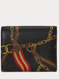Lauren Ralph Lauren Belting/Blk Belting-Print Leather Compact Wallet Clearance