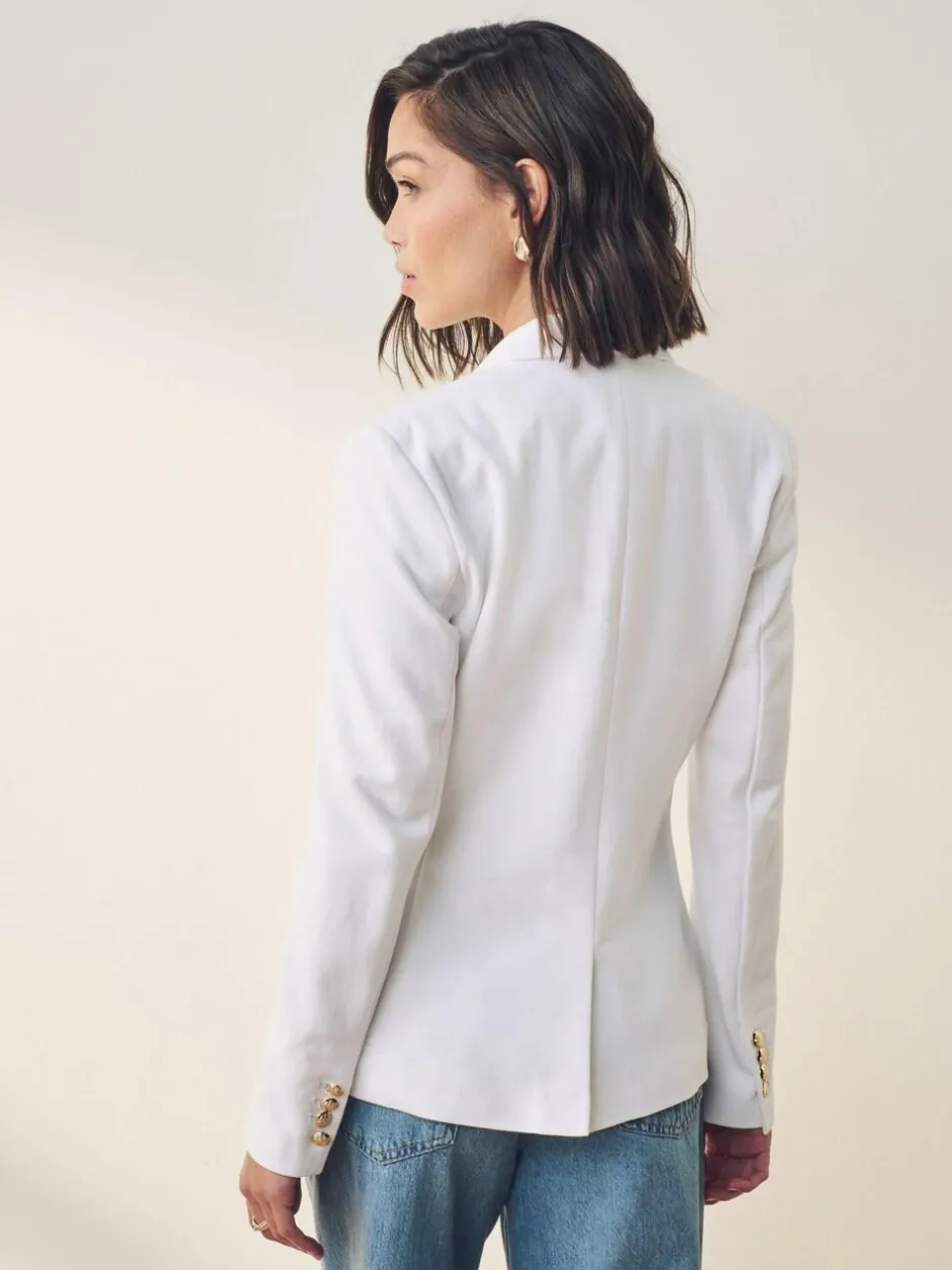 Lauren Ralph Lauren White Anfisa Bullion Jacquard Blazer Discount