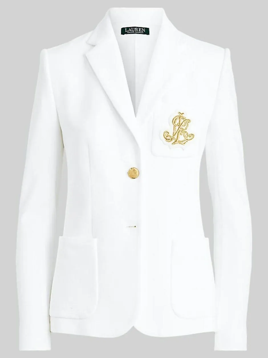Lauren Ralph Lauren White Anfisa Bullion Jacquard Blazer Discount