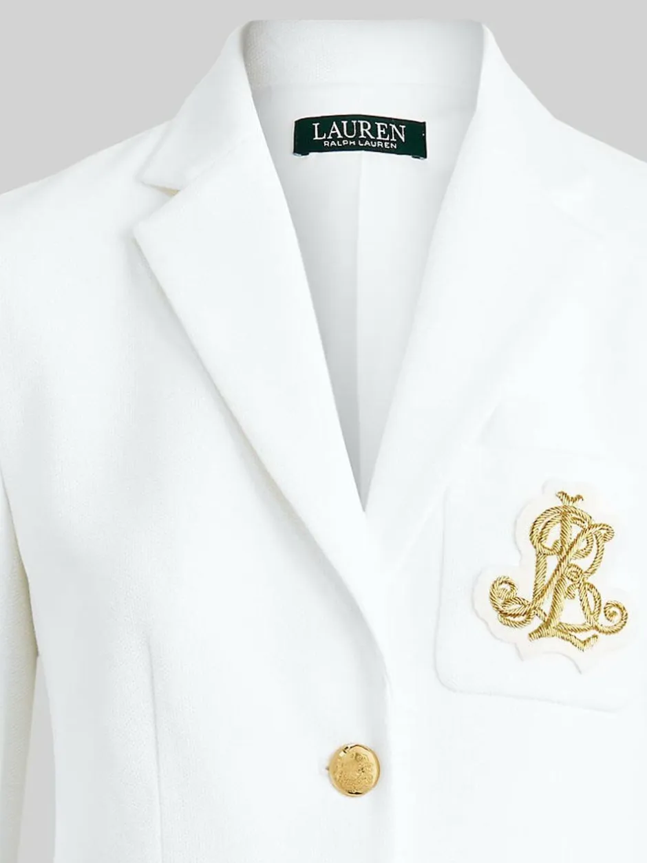 Lauren Ralph Lauren White Anfisa Bullion Jacquard Blazer Discount