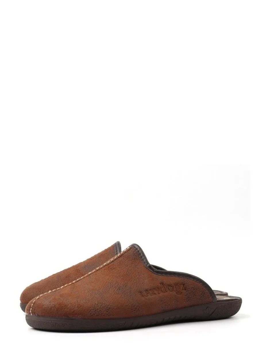 Lazy Dogz Blue Tees II Slip On Mule Slippers Brown Best