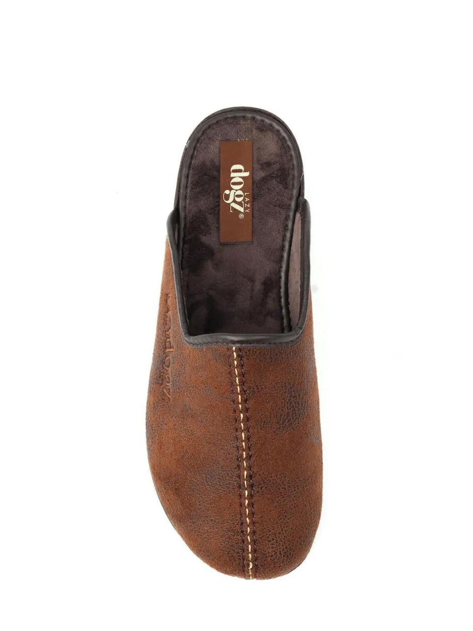 Lazy Dogz Blue Tees II Slip On Mule Slippers Brown Best
