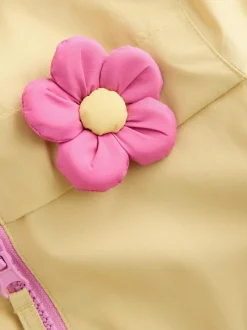 Next Waterproof Cagoule Jacket (6mths-7yrs) Lemon 3D Flower Best