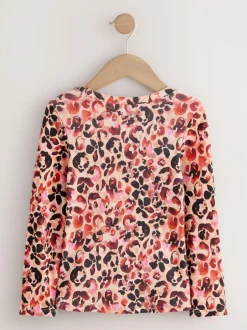 Next Leopard Long Sleeve Ribbed Top (3-16yrs) Best