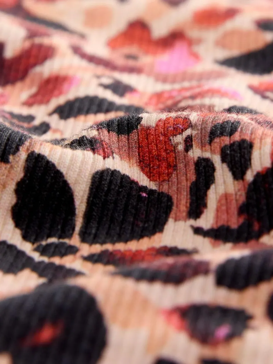 Next Leopard Long Sleeve Ribbed Top (3-16yrs) Best