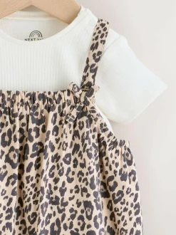 Next Baby Jersey Dungarees and Bodysuits Set 2 Piece (0mths-3yrs) Leopard Print Sale