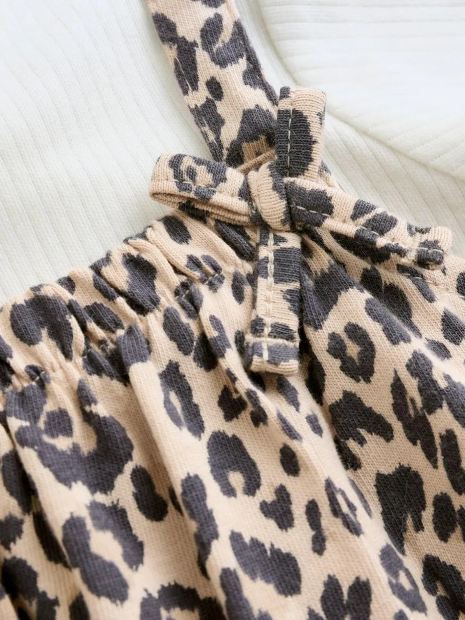 Next Baby Jersey Dungarees and Bodysuits Set 2 Piece (0mths-3yrs) Leopard Print Sale