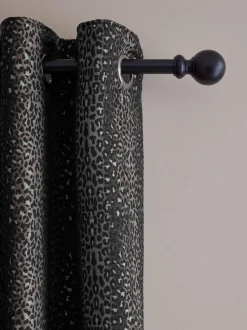 Next Jacquard Eyelet Lined Curtains Leopard Print Outlet
