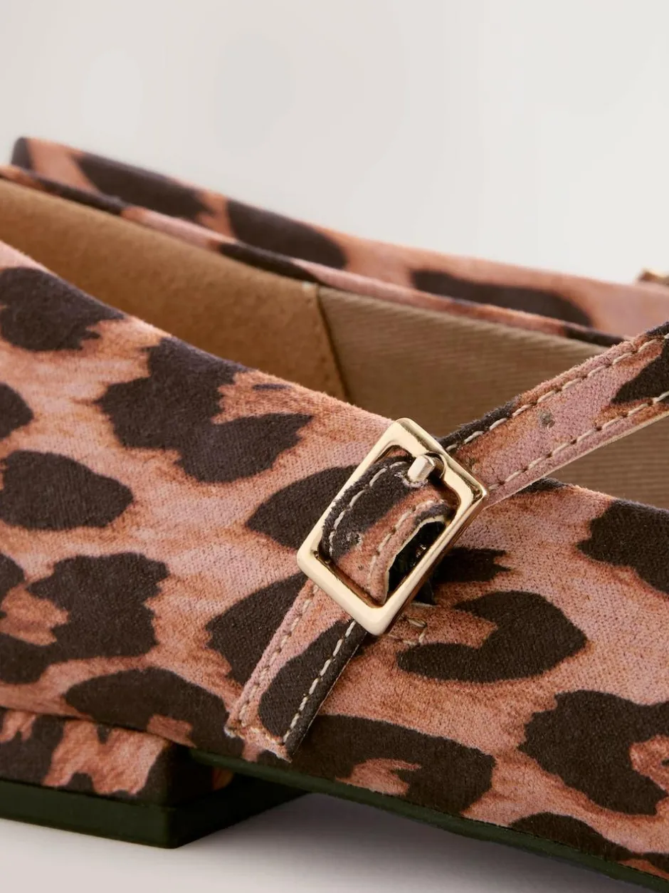 Next Standard/Wide Fit Round Toe Mary Jane Shoes Leopard Print Hot