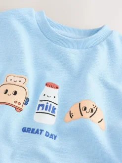 Next Light Blue Breakfast Trio Short Sleeve Appliqué T-Shirt (3mths-7yrs) Best