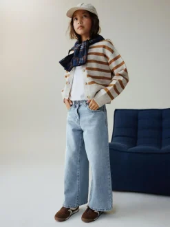 Next Extra Wide Leg Jeans (6-16yrs) Light Blue