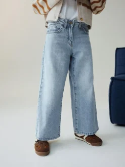 Next Extra Wide Leg Jeans (6-16yrs) Light Blue