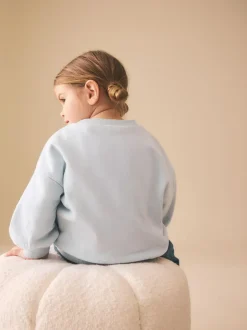 Next Light Blue Happy Moments Crew Neck Sweatshirt (3mths-7yrs) Outlet