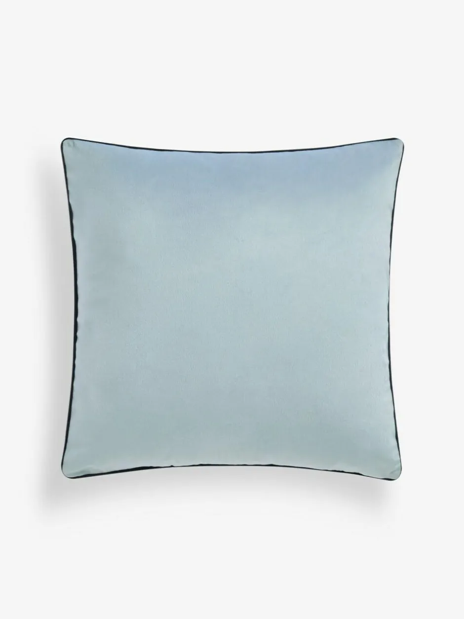 Next Light Blue Matte Velvet Contrast Pipe 50 x 50cm Cushion Best