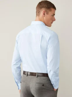 Next Light Blue Regular Fit Easy Care Single Cuff Smart Shirt Hot