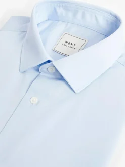 Next Light Blue Regular Fit Easy Care Single Cuff Smart Shirt Hot