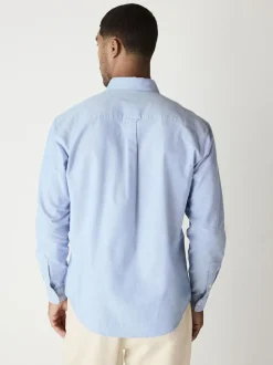 Next Light Blue Regular Fit Long Sleeve Oxford Shirt Discount