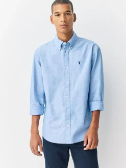Next Light Blue Regular Fit Long Sleeve Oxford Shirt