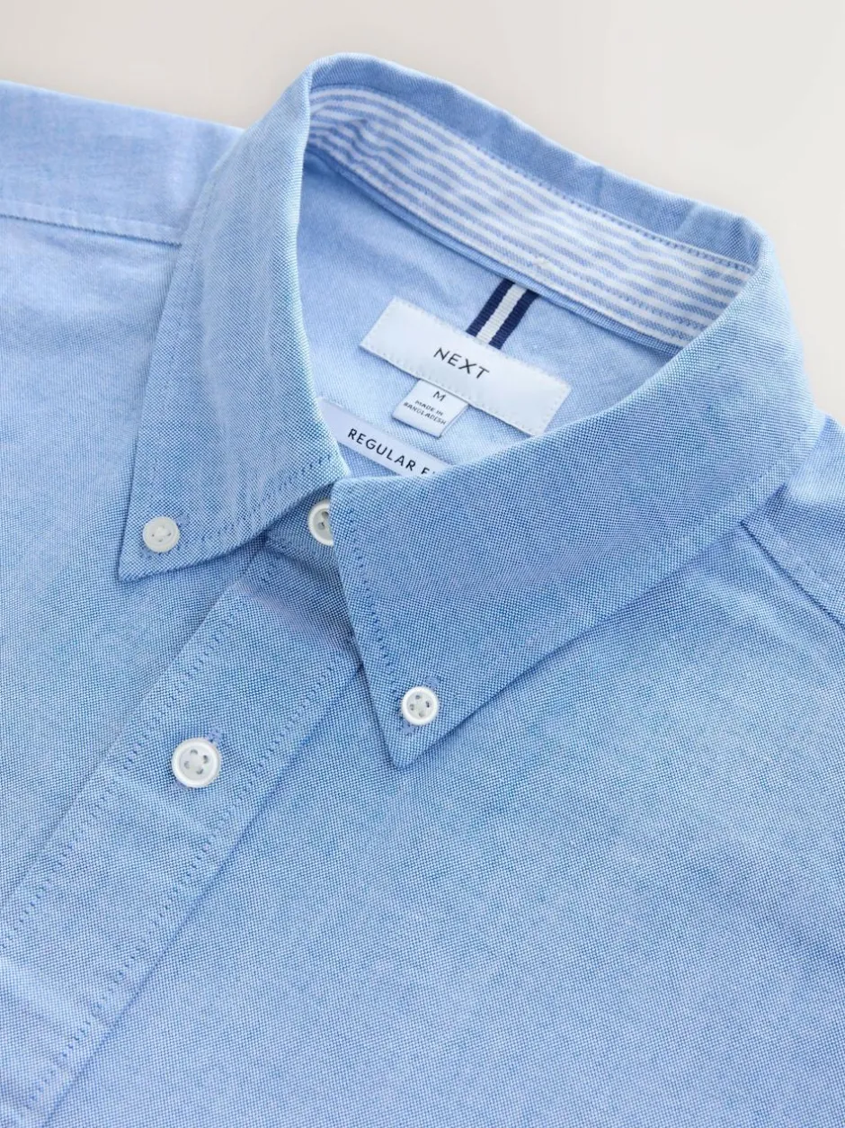 Next Light Blue Regular Fit Short Sleeve Oxford Shirt Sale
