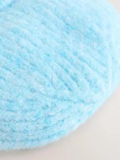 Next Light Blue Ribbed Beanie Containing Wool Hat Outlet