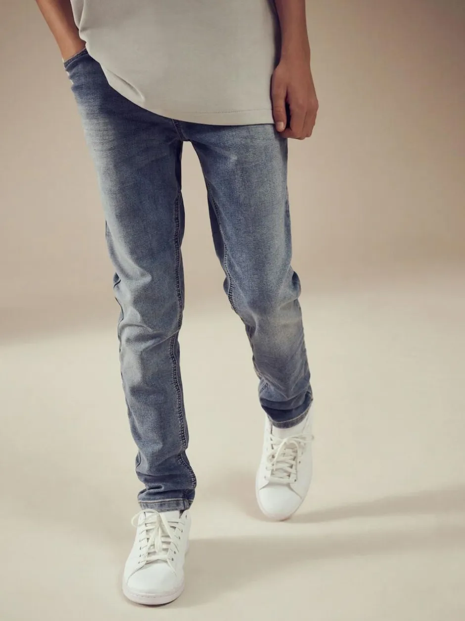 Next Skinny Fit Stretch Elasticated Waist Jeans (3-16yrs) Light Blue Outlet