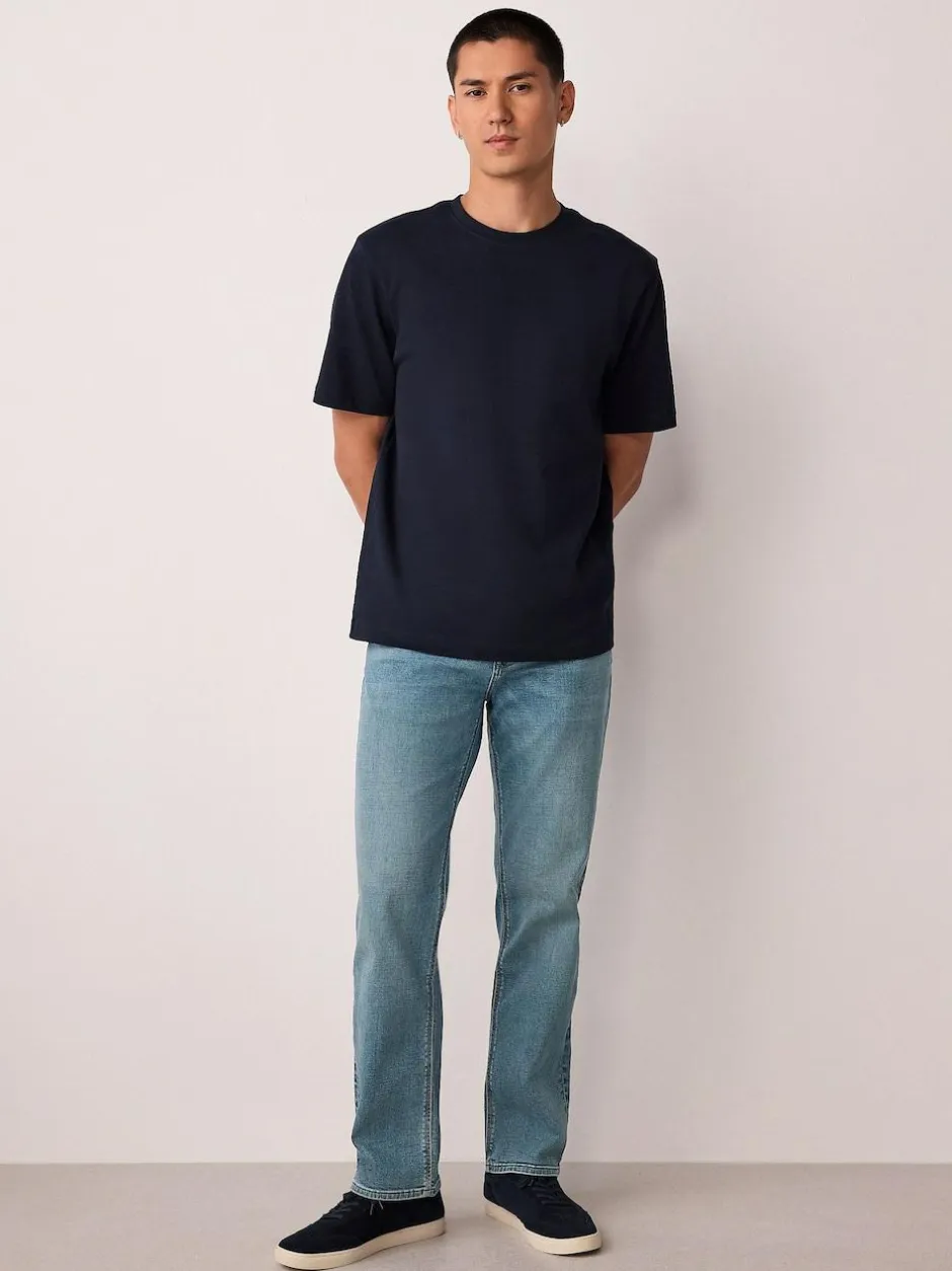 Next Light Blue Straight Fit Motionflex Jeans Outlet