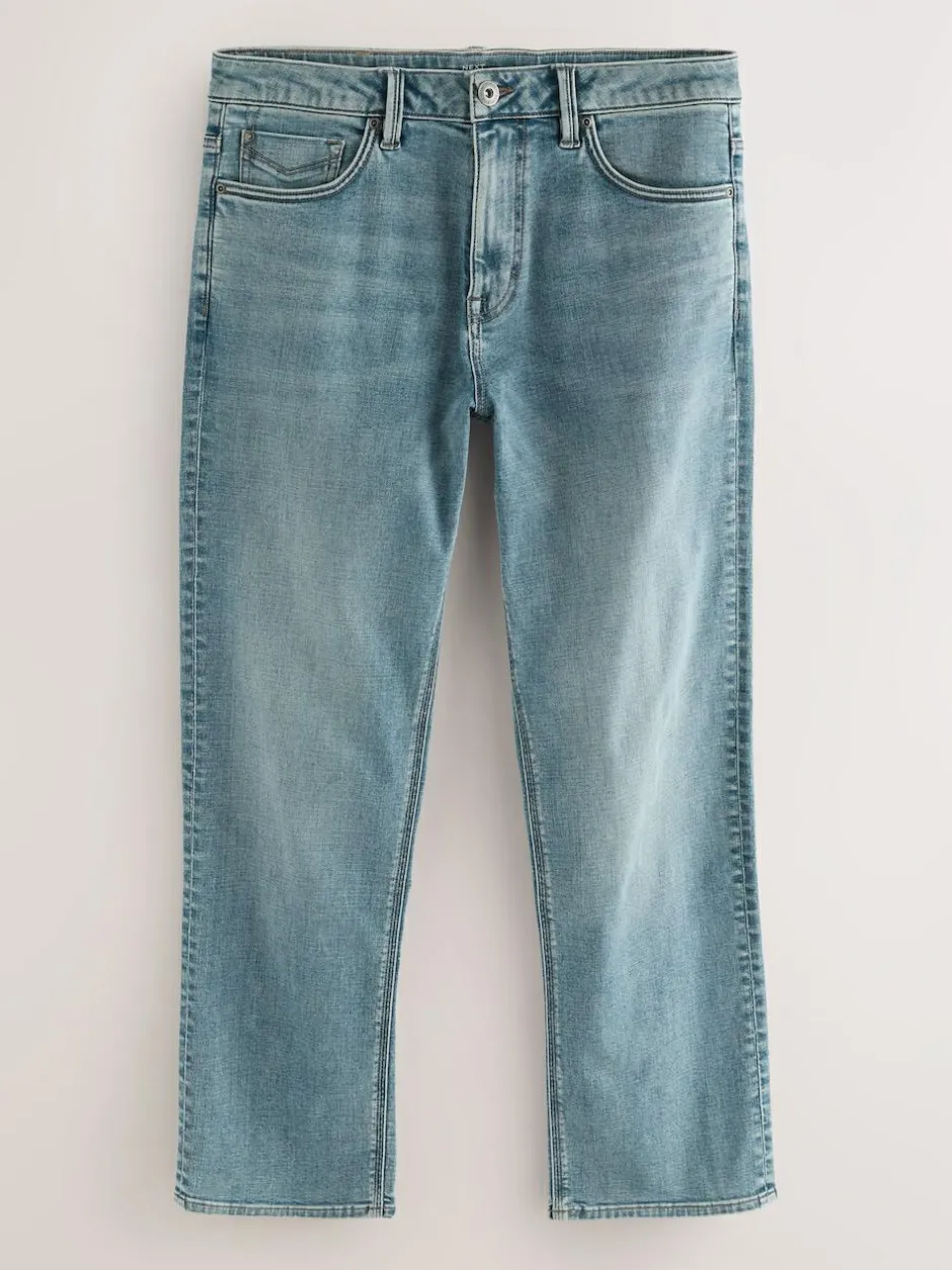 Next Light Blue Straight Fit Motionflex Jeans Outlet