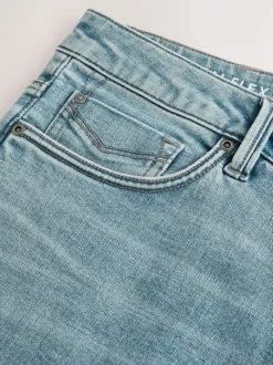 Next Light Blue Straight Fit Motionflex Jeans Outlet