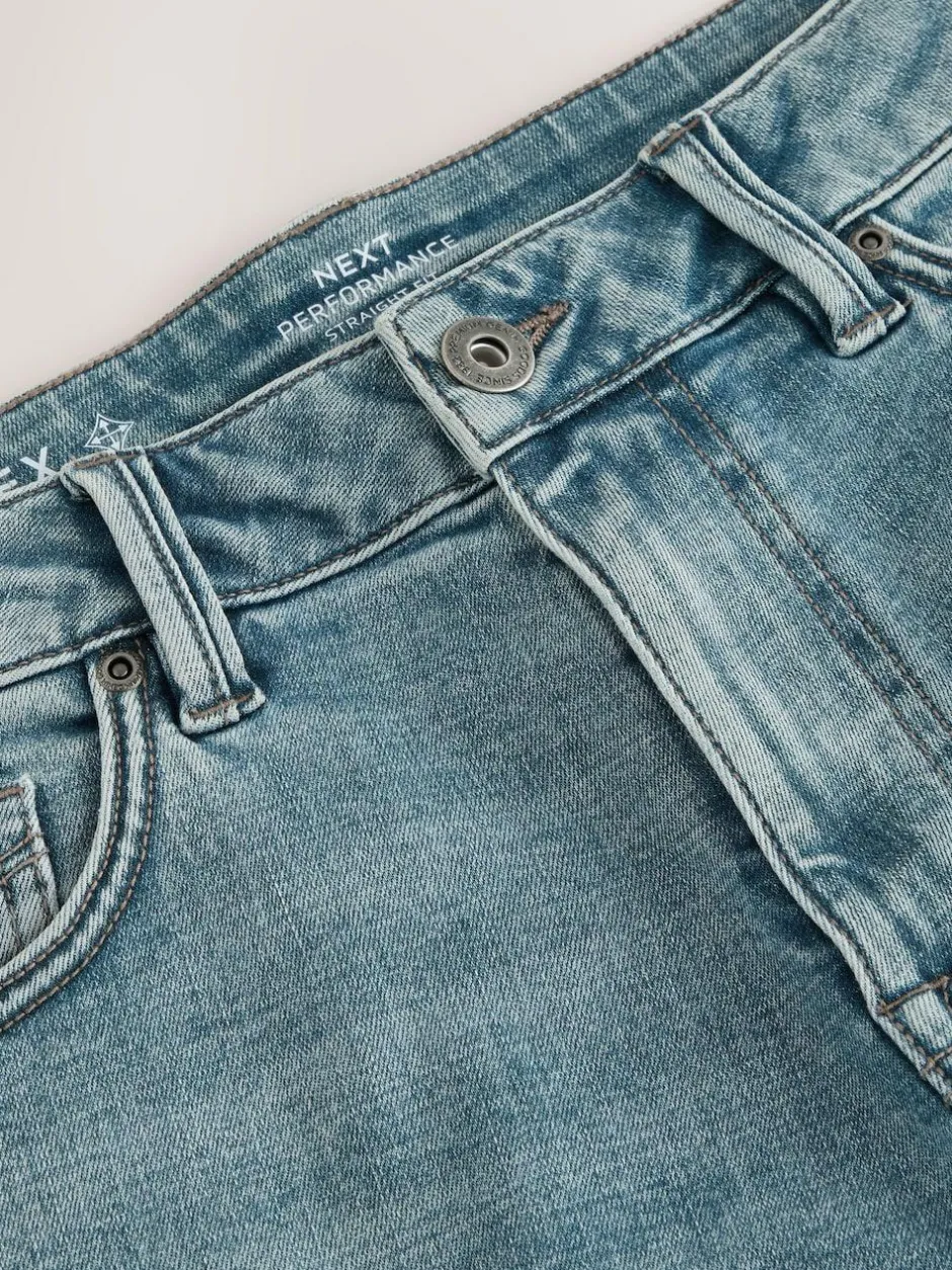 Next Light Blue Straight Fit Motionflex Jeans Outlet