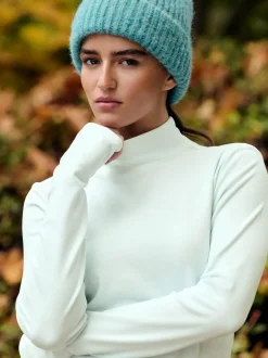 Next Thermal Soft Touch Long Sleeve High Neck Top Light Blue