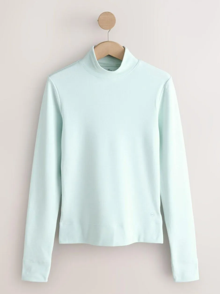 Next Thermal Soft Touch Long Sleeve High Neck Top Light Blue