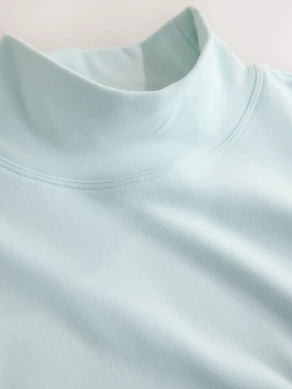 Next Thermal Soft Touch Long Sleeve High Neck Top Light Blue