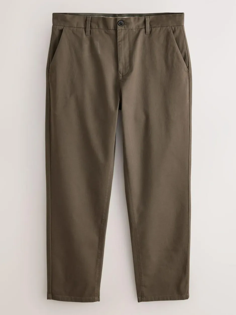 Next Light Brown Regular Tapered Fit Stretch Chinos Trousers Discount