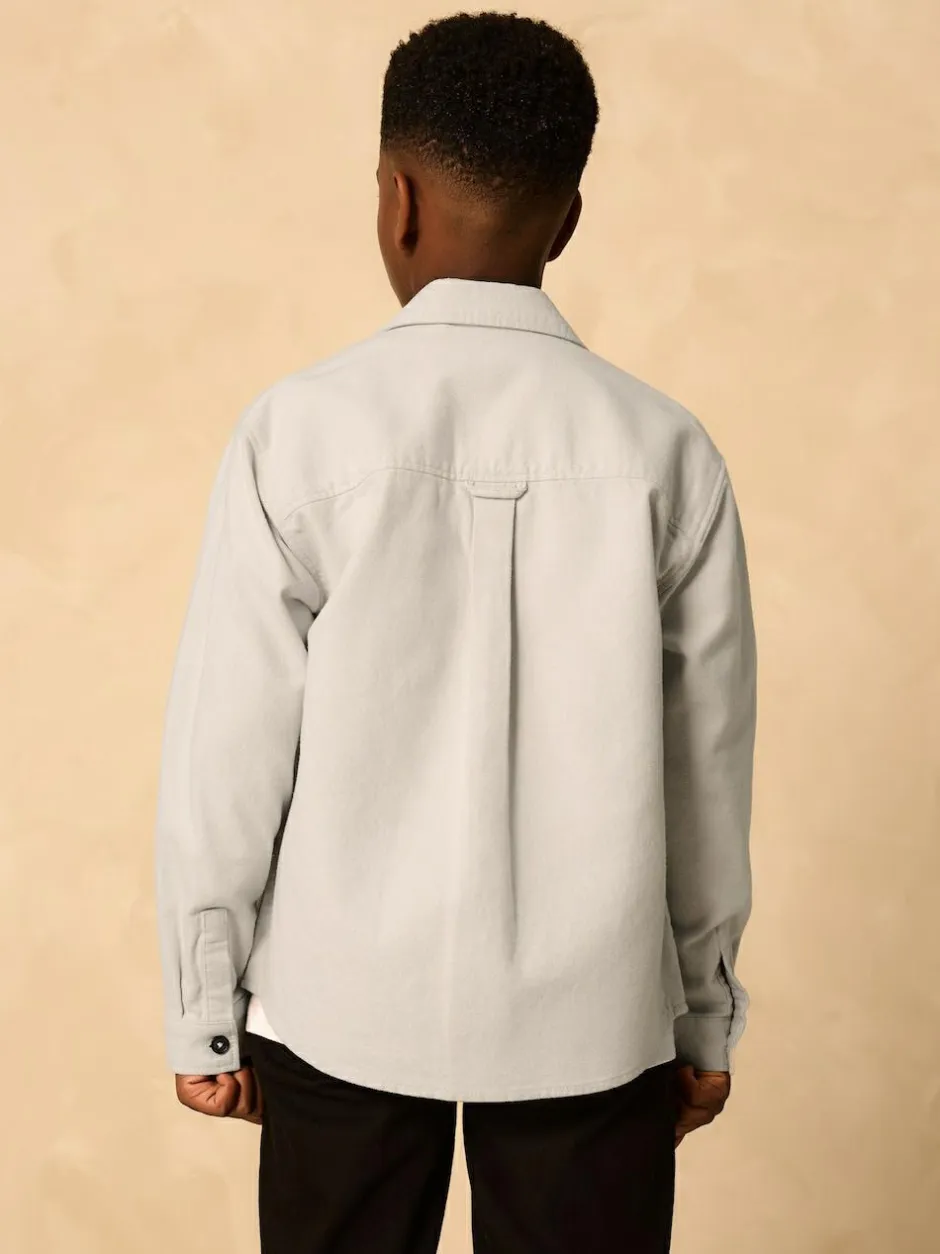 Next Brushed Overshirt (3-16yrs) Light Grey
