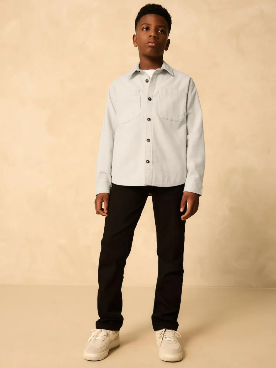 Next Brushed Overshirt (3-16yrs) Light Grey