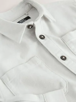 Next Brushed Overshirt (3-16yrs) Light Grey