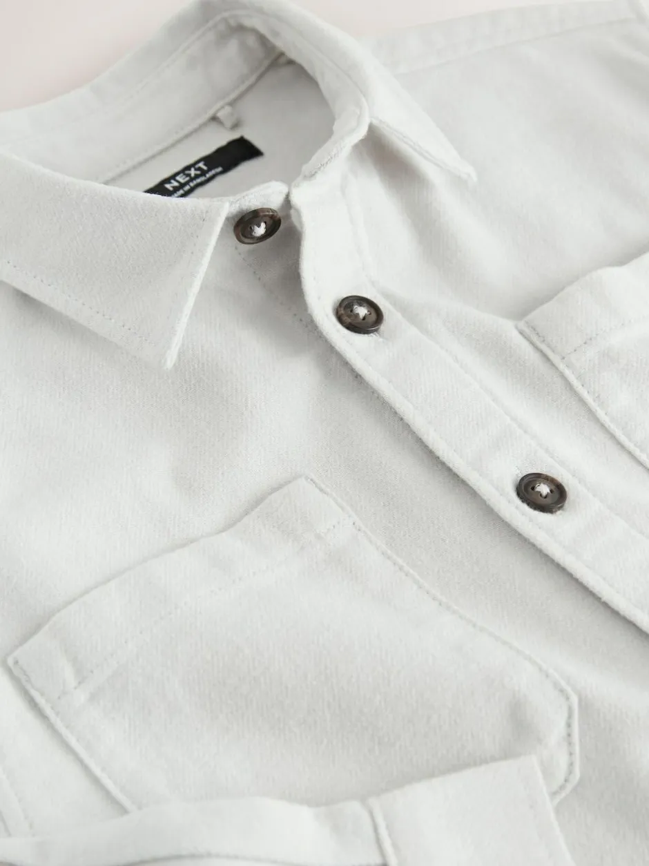Next Brushed Overshirt (3-16yrs) Light Grey