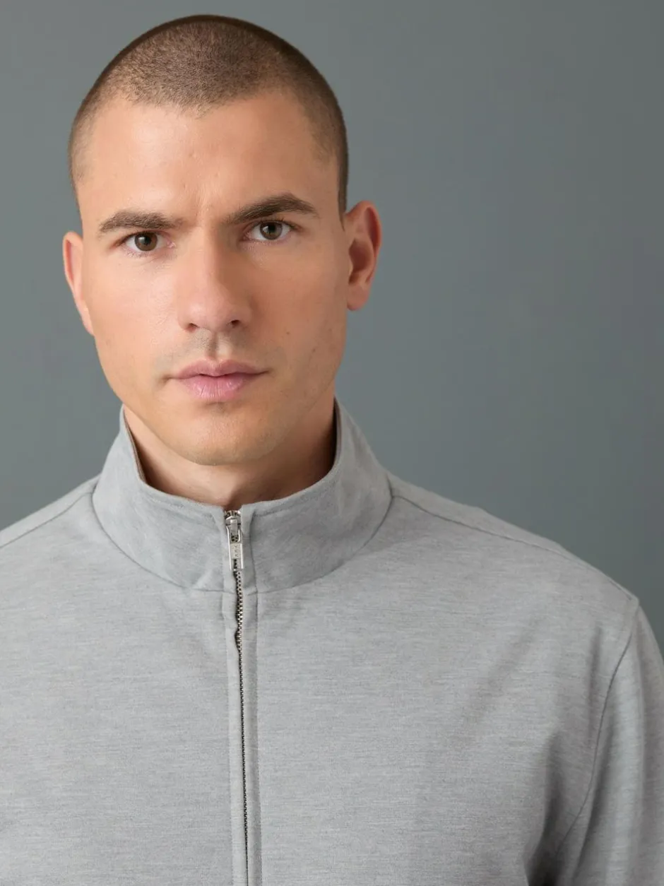 Next Premium Smart Funnel Neck Zip Through With Wool Light Grey Discount