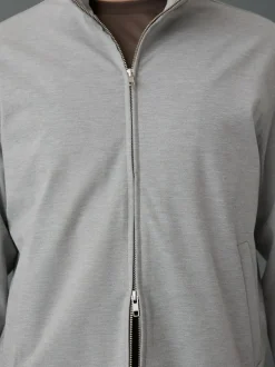 Next Premium Smart Funnel Neck Zip Through With Wool Light Grey Discount