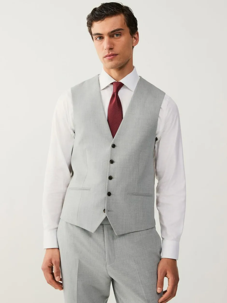 Next Regular Fit Motionflex Stretch Waistcoat Light Grey Discount