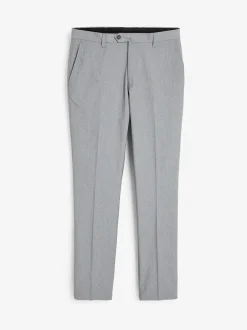 Next Light Grey Regular Fit Stretch Smart Trousers