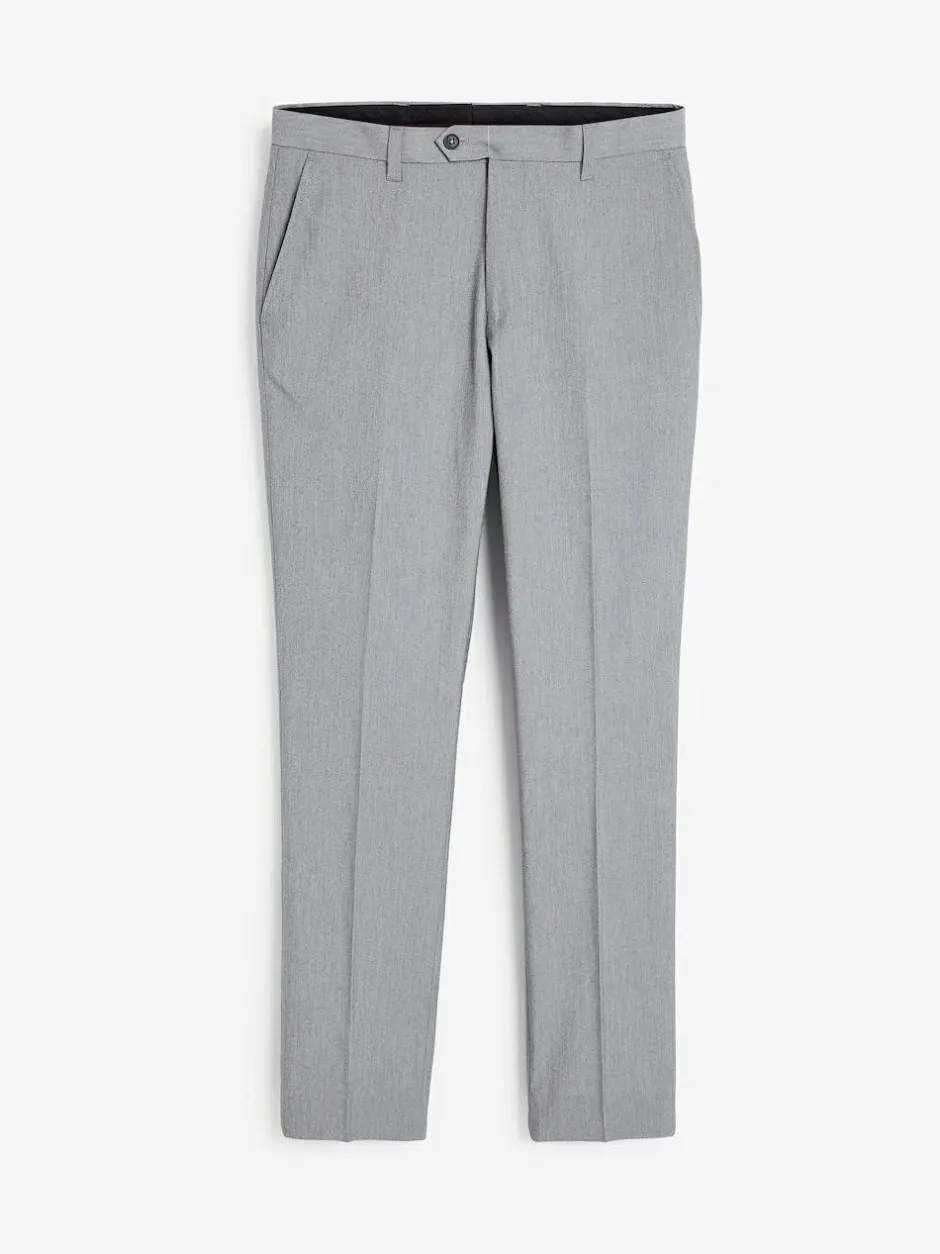 Next Light Grey Regular Fit Stretch Smart Trousers