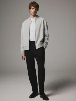 Next Light Grey Smart Bomber Jacket New
