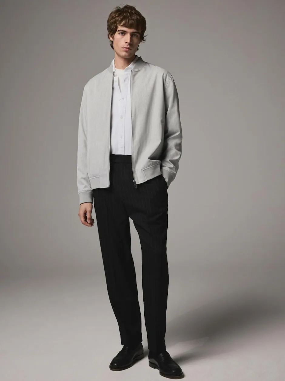 Next Light Grey Smart Bomber Jacket New