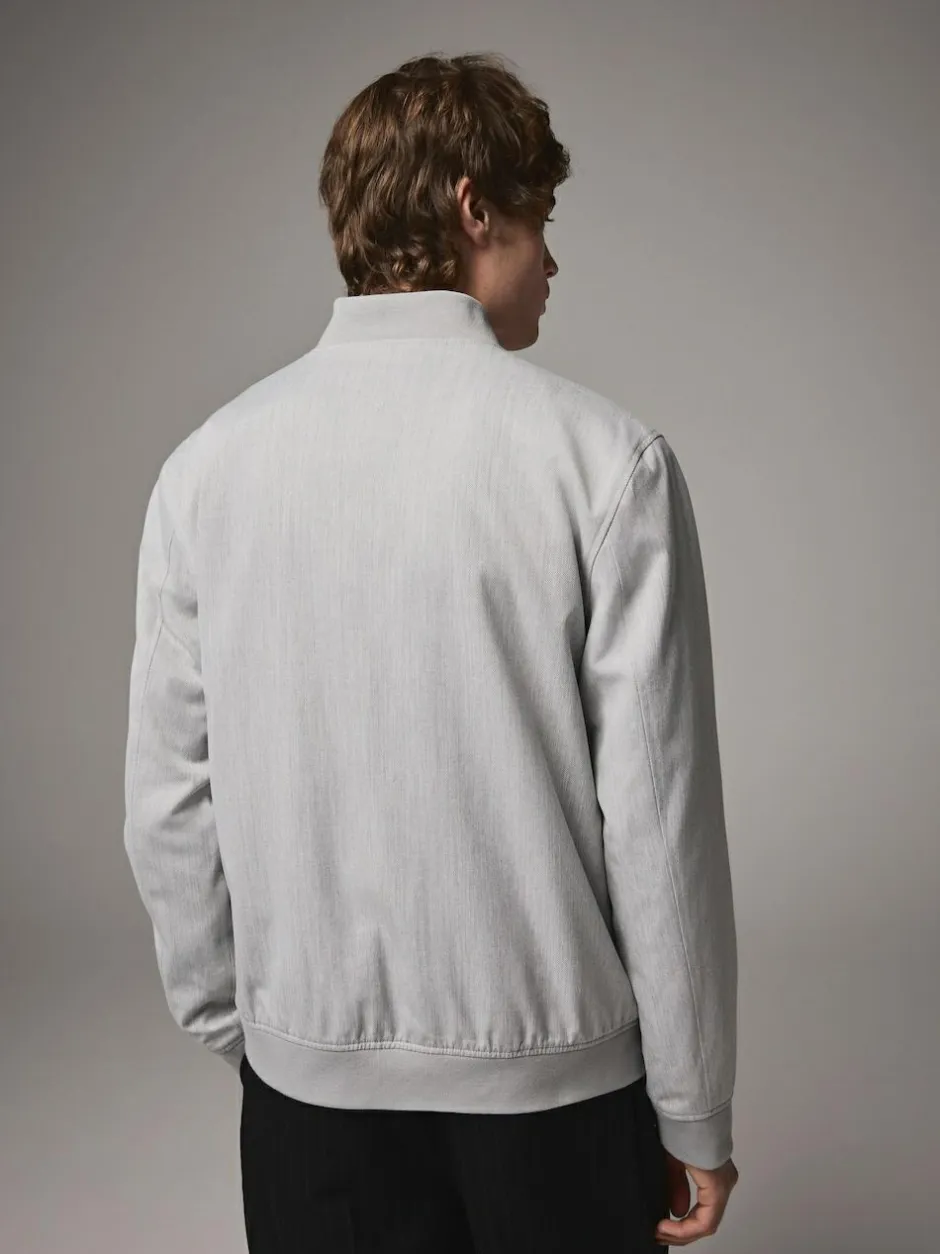 Next Light Grey Smart Bomber Jacket New