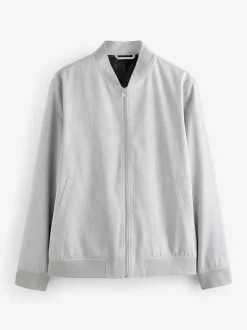 Next Light Grey Smart Bomber Jacket New